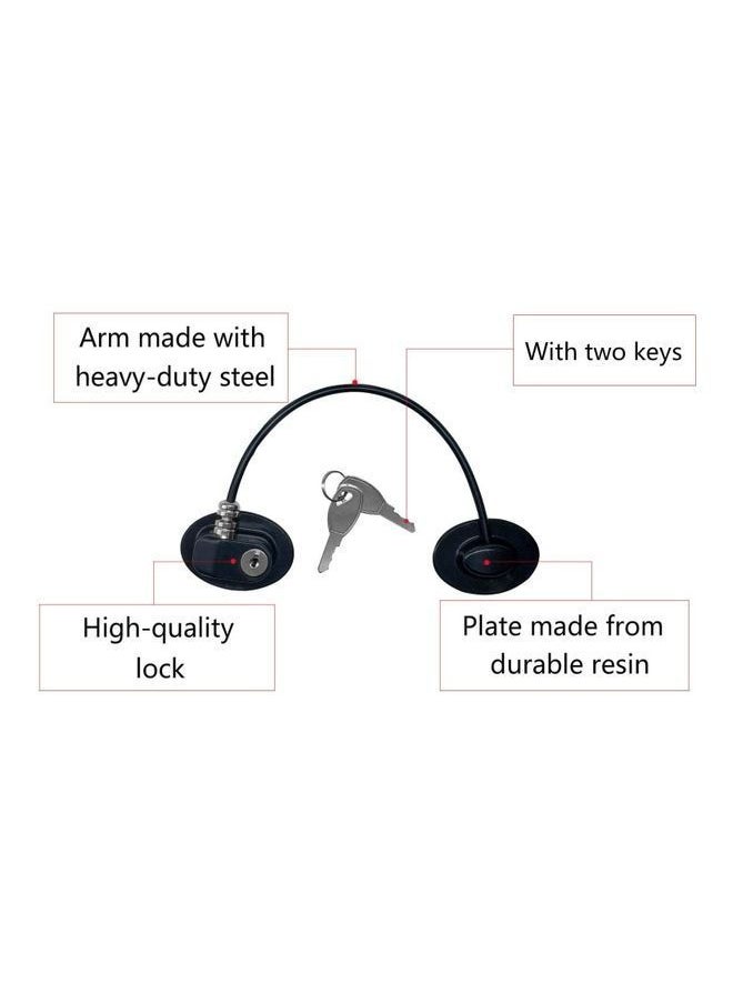 6-Piece Refrigerator Door Lock With 4 keys Black