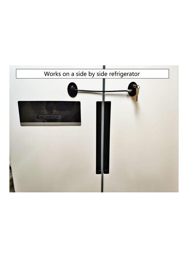 6-Piece Refrigerator Door Lock With 4 keys Black