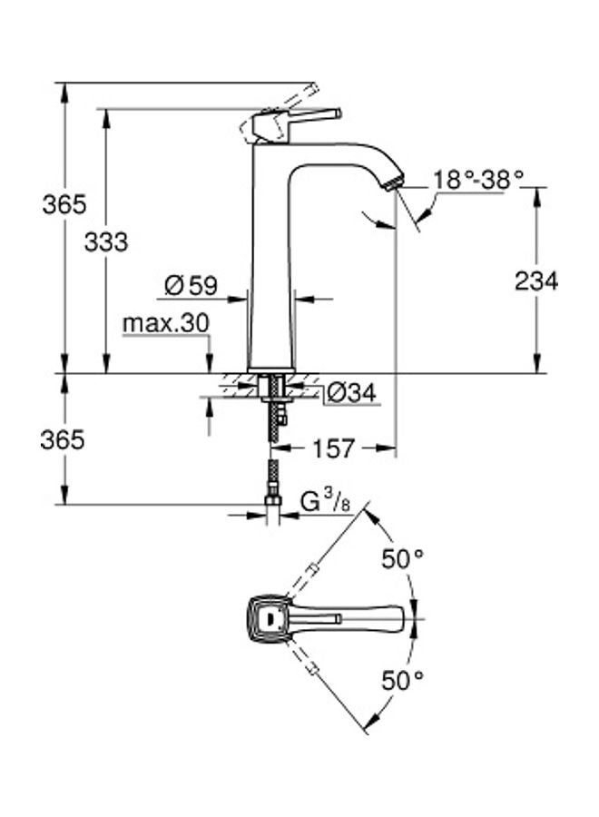 Grandera Single-Lever Basin Mixer Silver/Gold