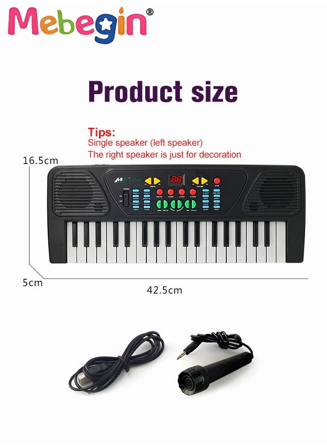 37 Key Piano Keyboard with Microphone for Kids Musical Toys for 3 4 5 6 Year Old kids  USB charging Piano Portable Music Keyboard Electronic Educational Learning Toy for Boys Girls Birthday Gifts