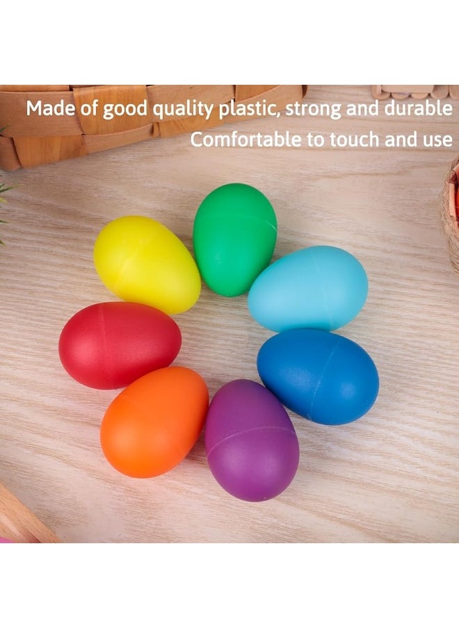 SallyFashion 14PCS Plastic Egg Shakers Set Percussion Instruments Musical Egg Maracas for Kids Music Learning DIY Painting