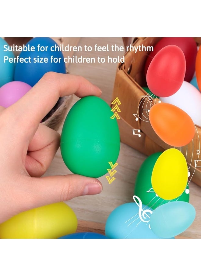 SallyFashion 14PCS Plastic Egg Shakers Set Percussion Instruments Musical Egg Maracas for Kids Music Learning DIY Painting