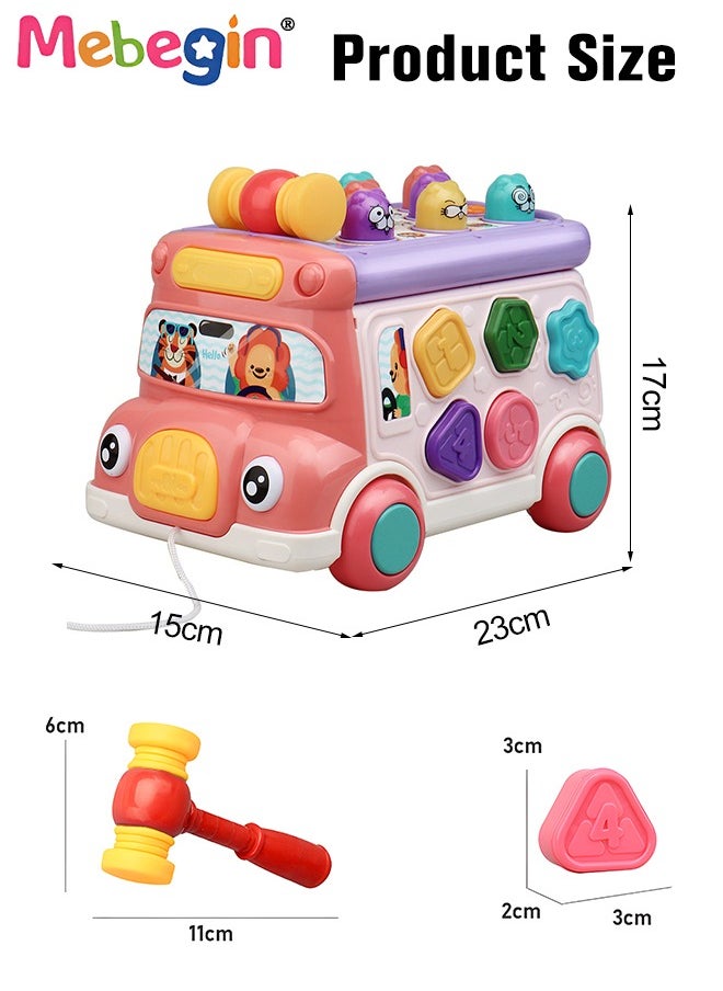 Pounding Toys For Toddlers Educational Toy Pull Along Bus Gopher Toy for Boys Girls Birthday Gift