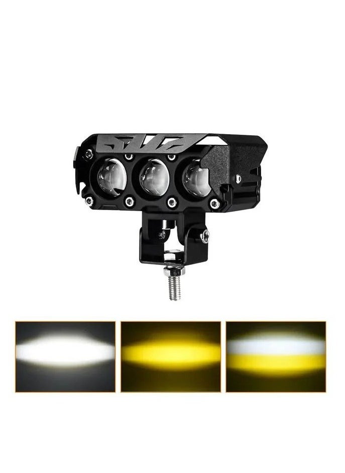 200W Motorcycle Lens Spotlight Car Fog Light Dual Color Led Headlight Headlamp ATV Scooter Auxiliary LED Lamp Accessories.