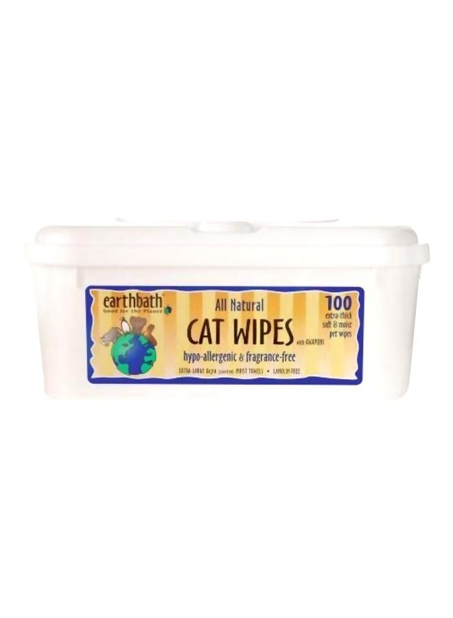 100-Piece All Natural Cat Wipe Set White