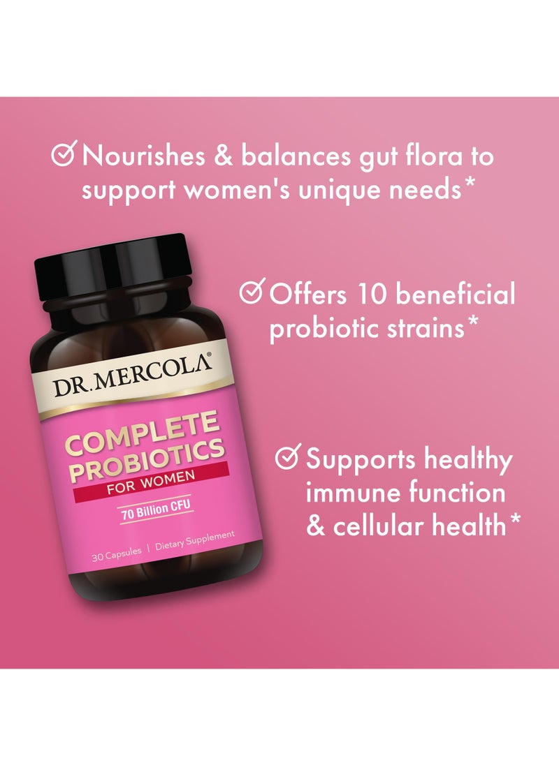 Complete Probiotics for Women 70 Billion CFU, 30 Capsules, Dietary Supplement