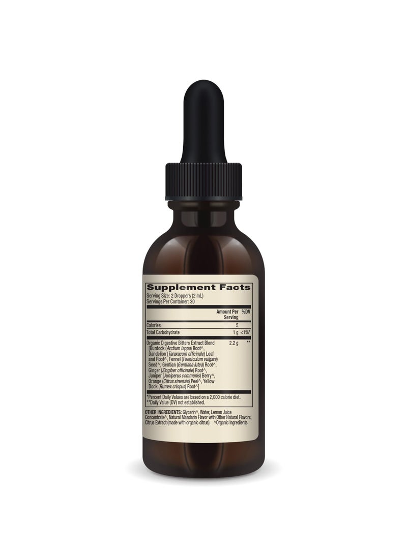 Organic digestive bitters with natural flavors dietary supplement 2 fl. oz. (60 ml)