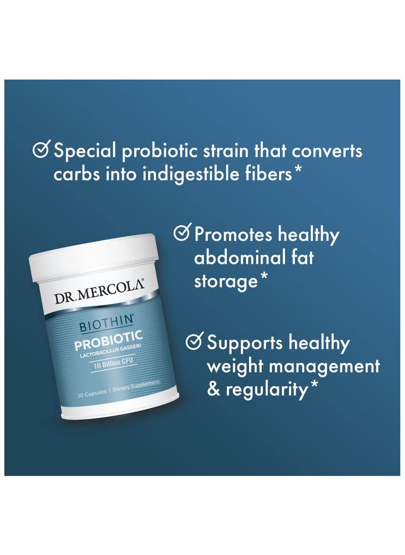 Biothin probiotic lactobacillus gasseri: 10 billion cfu | 30 capsules, dietary supplement