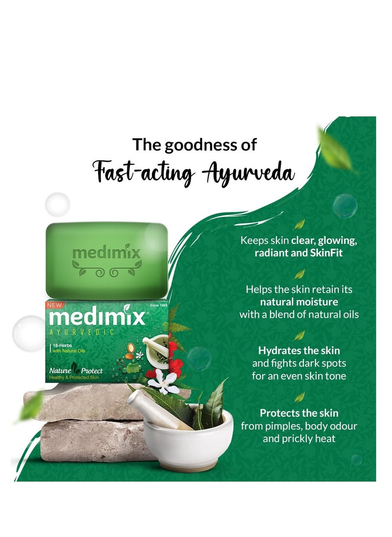 Medimix Ayurvedic Classic 18 Herbs Bathing Soap 75g (Buy 5 Get 1 EXTRA Combo Pack) | Natural Oils For Healthy & Protected Skin | Shop Herbal | Natural | Paraben-free & Sulphate-free | 100% Vegan