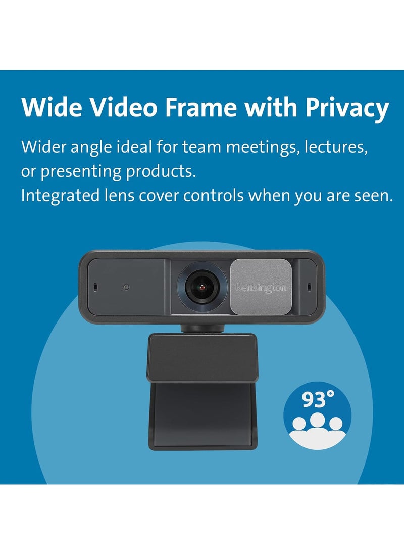 W2050 Pro 1080p Auto Focus Pro Webcam with Dual Stereo Microphone for Video Conferencing, Software Control, Privacy Shutter, Compatible with Zoom/Skype/Teams and More