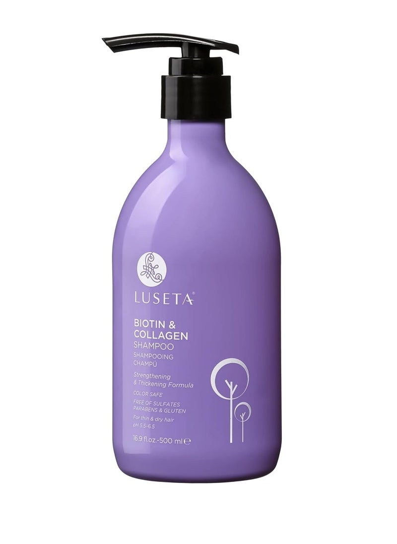 Luseta Biotin and Collagen Shampoo Hair Growth Shampoo16.9oz, Hair Loss Shampoo for Men and Women, Hair Thickening Shampoo for Thinning Hair with Vitamin B7 & Argan Oil, Sulfate & Paraben Free