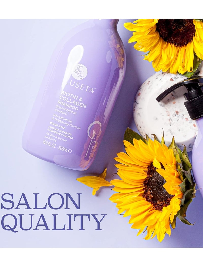 Luseta Biotin and Collagen Shampoo Hair Growth Shampoo16.9oz, Hair Loss Shampoo for Men and Women, Hair Thickening Shampoo for Thinning Hair with Vitamin B7 & Argan Oil, Sulfate & Paraben Free