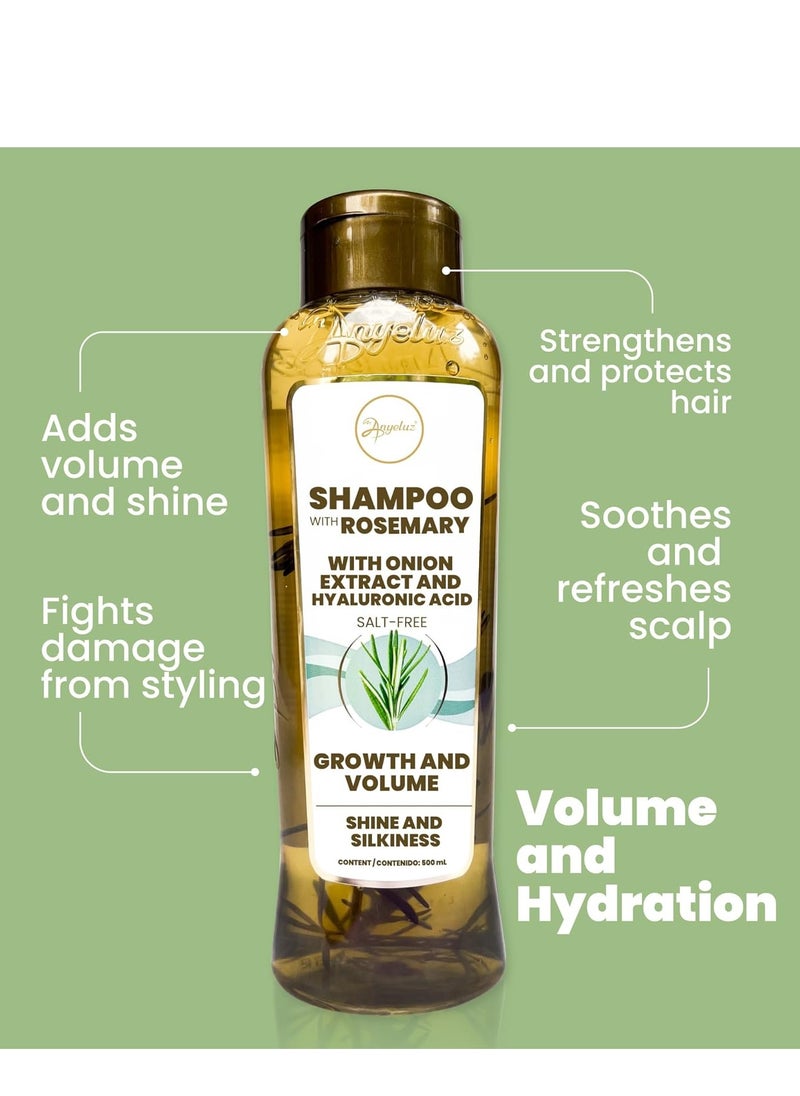 Anyeluz - Rosemary Shampoo | Promotes Hair Growth | Cleanses and Reduces Oiliness | For all Hair Types | Natural Extracts | Salt and Paraben Free