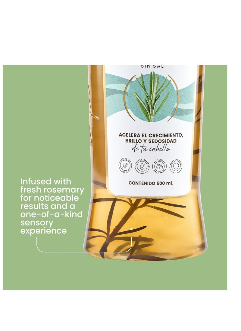 Anyeluz - Rosemary Shampoo | Promotes Hair Growth | Cleanses and Reduces Oiliness | For all Hair Types | Natural Extracts | Salt and Paraben Free