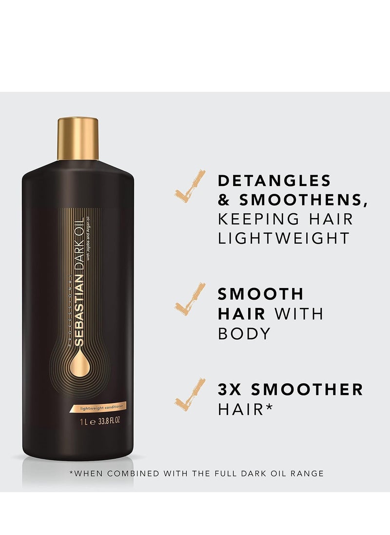 Sebastian Professional Dark Oil Lightweight Conditioner | Infused with Jojoba & Argan Oil for Silky, Smooth Conditioned Hair