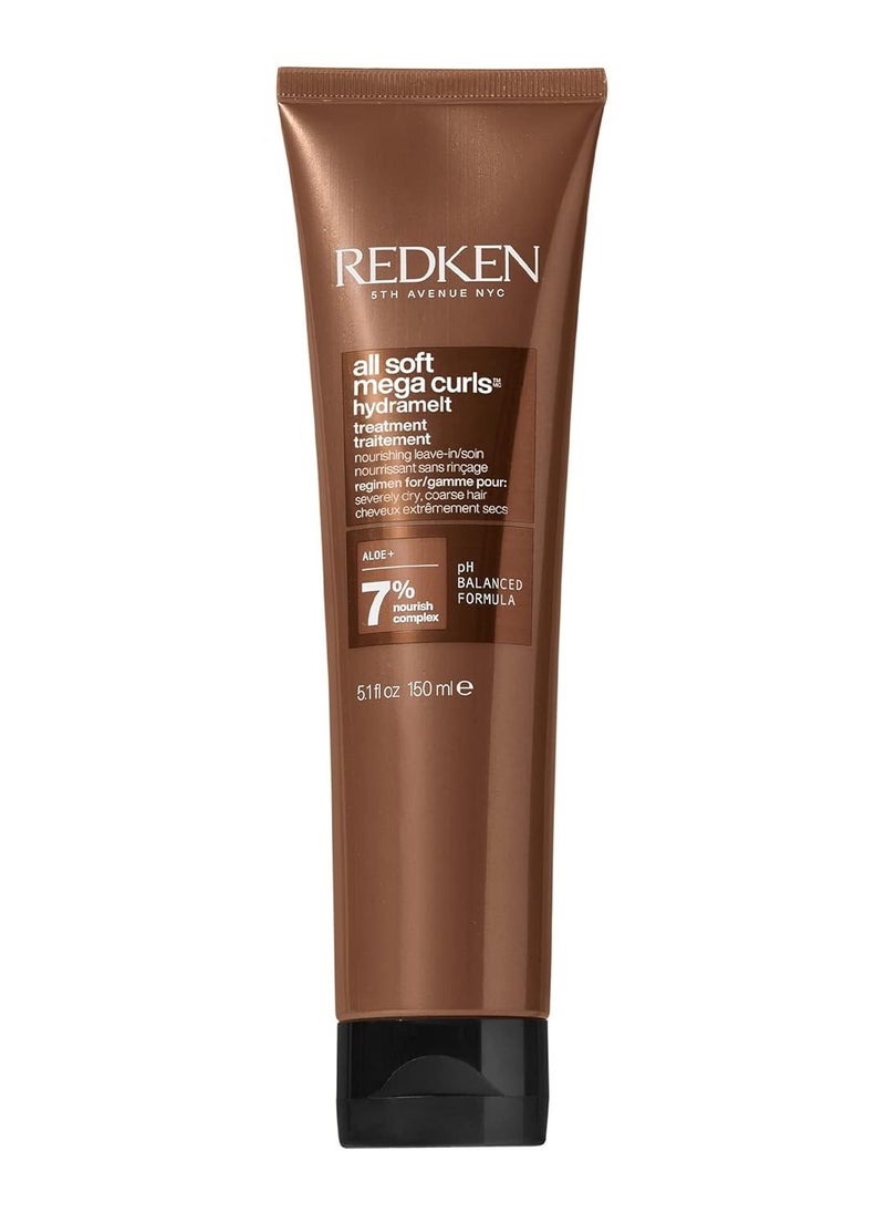 Redken All Soft Mega Curls Hydramelt Leave-In Treatment | For Extremely Dry Hair | For Curly & Coily Hair | Ultra Moisturizing Hair Lotion Enhances Shine | With Aloe Vera