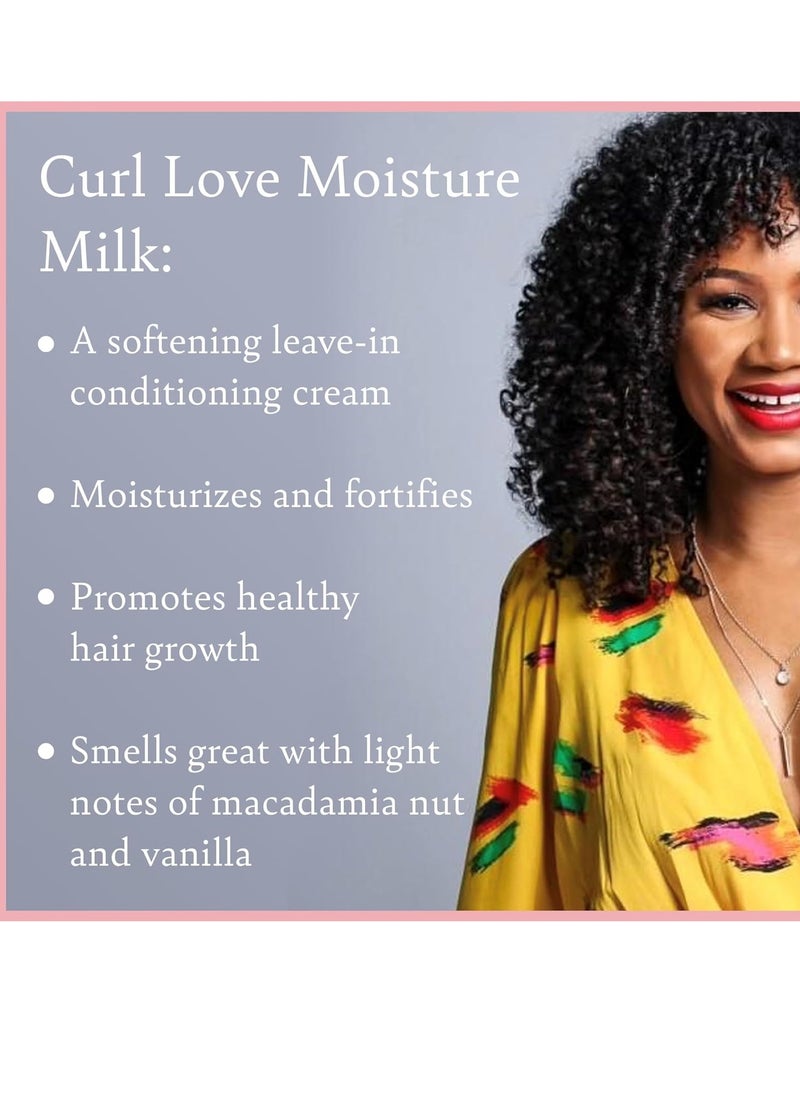 Camille Rose Curl Love Moisture Milk Leave-In Conditioner, with Rice Milk and Macadamia Oil to Soften, Smooth and Detangle Curly Hair, 8 oz