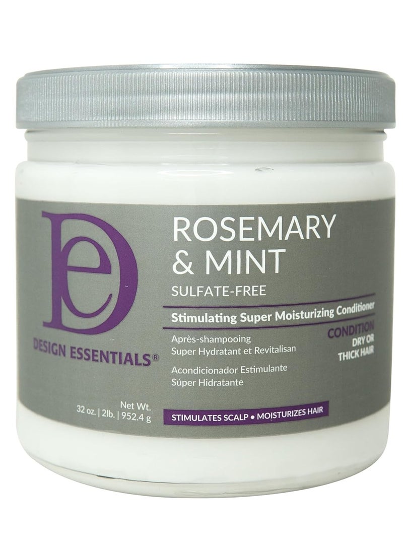 Design Essentials Rosemary & Mint Stimulating Super Moisturizing Conditioner, 32 Ounce Container