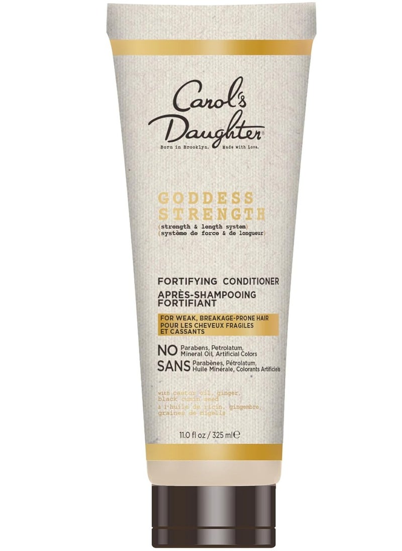 Carol's Daughter Goddess Strength Fortifying Conditioner For Wavy, Coily and Curly Hair, Sulfate Free Conditioner with Castor Oil for Weak Hair, 11 Fl Oz