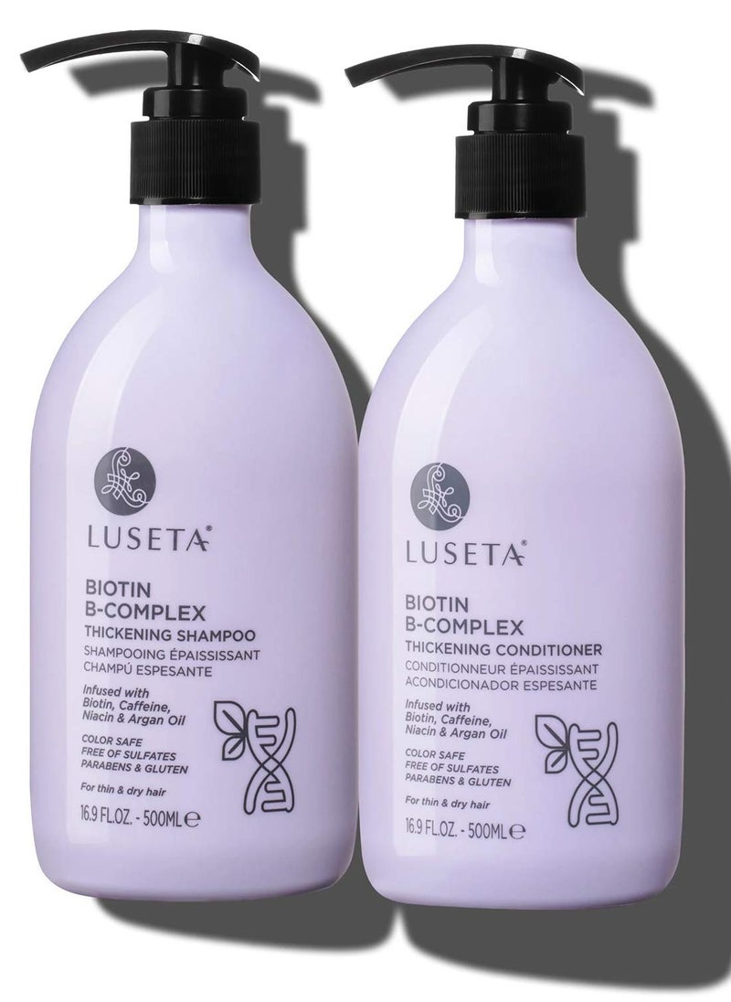 Luseta B-Complex Shampoo & Conditioner Set for Hair Growth and Strengthening, Routine shampoo and Conditioner for women hair loss, Biotin Shampoo and Conditioner for Thinning Hair All Types 2 x 16.9oz