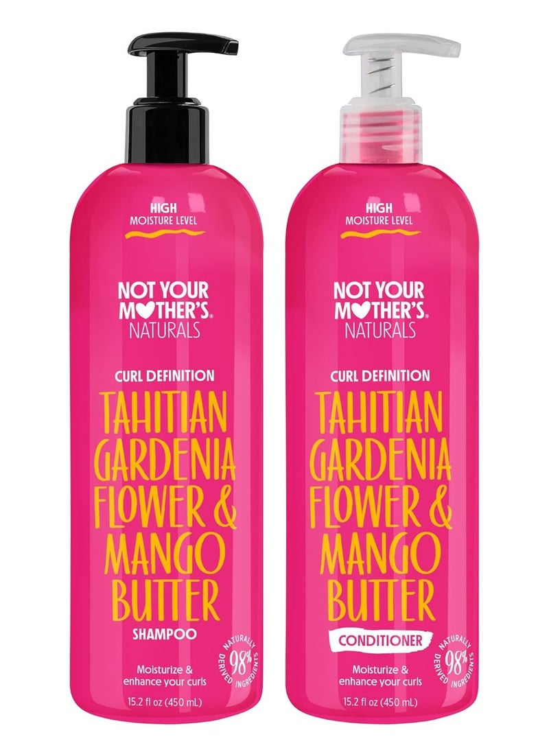 Not Your Mother's Naturals Curl Defining Shampoo and Conditioner (2 Pack) - 98% Naturally Derived Ingredients - All Hair Types - Gardenia Mango Butter