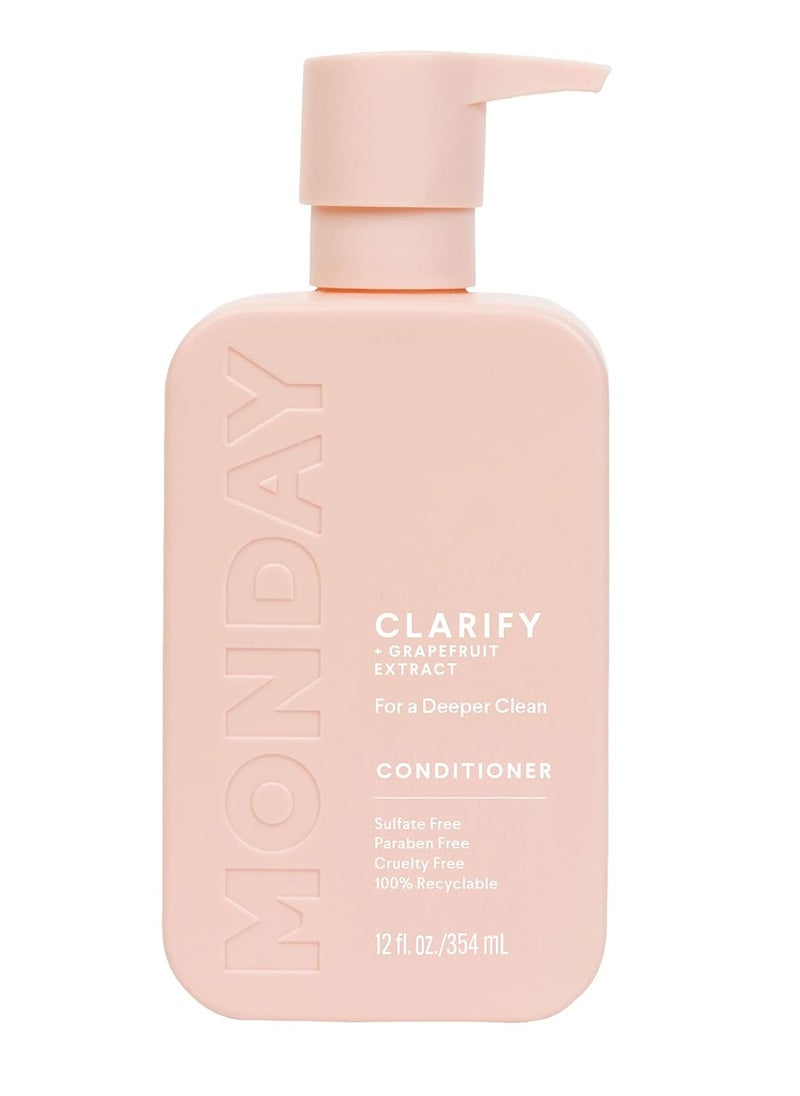 MONDAY HAIRCARE Clarify Shampoo and Conditioner Set 12oz for Oily Hair, Made with Grapefruit Extract, Coconut Oil, Shea Butter, Vitamin E and Provitamin B5