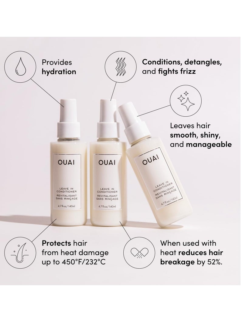 OUAI Travel Kit - Includes Travel Size Leave In Conditioner, Detox Shampoo, Fine to Medium Hair Mask, Scalp & Body Scrub - Travel Size Stocking Stuffers for Women (4 Count)