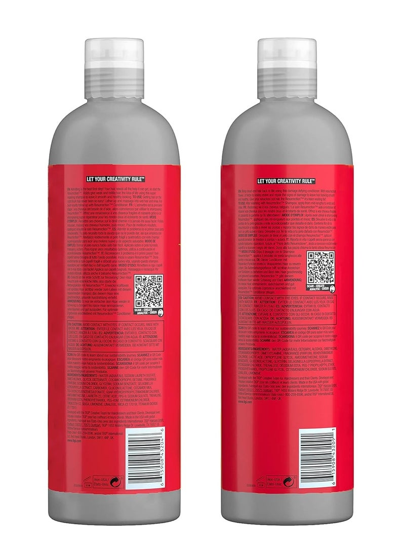 TIGI Bed Head Shampoo & Conditioner For Damaged Hair Resurrection Infused With The Resurrection Plant 2 x 25.36 fl oz