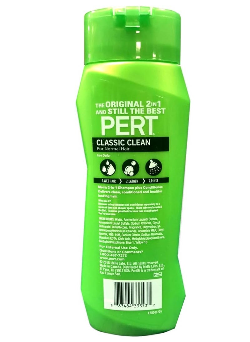 Pert Plus 2-in-1 Shampoo Plus Conditioner, Normal Hair 13.50 oz ( Pack of 5)