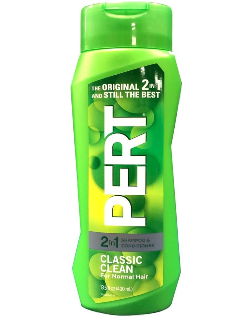 Pert Plus 2-in-1 Shampoo Plus Conditioner, Normal Hair 13.50 oz ( Pack of 5)