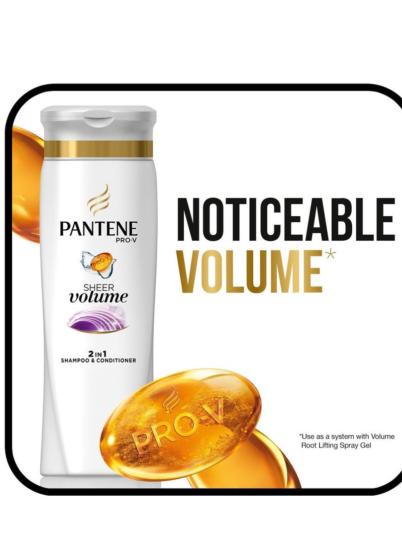 Pantene Pro-V 2 in 1 Shampoo & Conditioner, Sheer Volume with Collagen, 12.6 Ounce