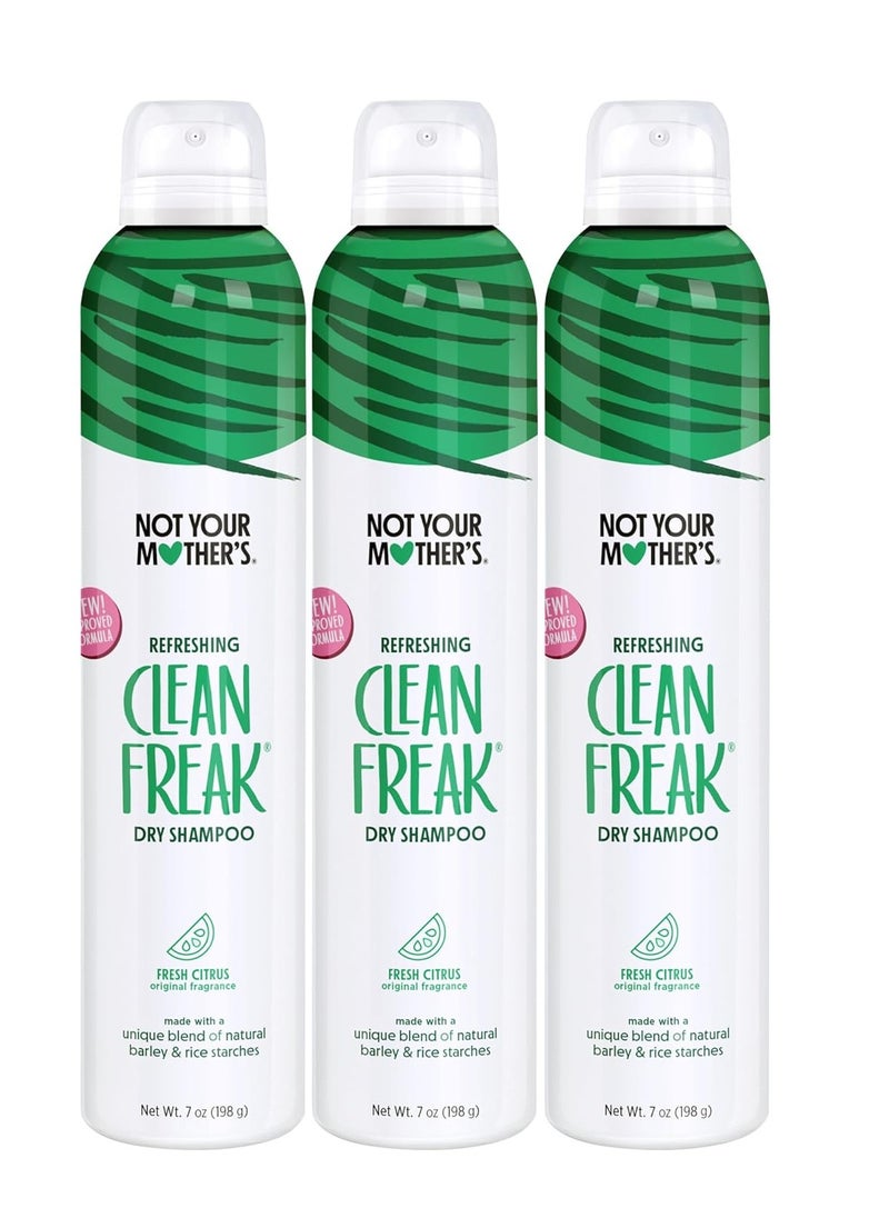 Not Your Mother's Clean Freak Refreshing Dry Shampoo (3-Pack) - 7 oz - Waterless Shampoo Instantly Refreshes Hair Between Washes - Fresh Citrus Scent