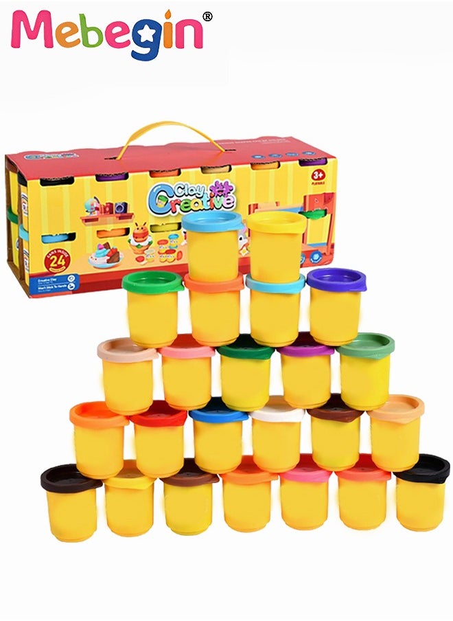 Modeling Compound Toys Handmade Plasticine Children's Toys 24 Pack Case Of Colors Non-toxic 50g Cans