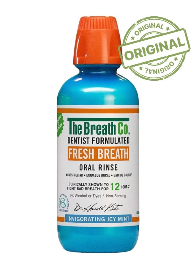 TheraBreath Fresh Breath Oral Rinse Mouthwash for 24 Hours of Fresh Breath -Invigorating Icy Mint