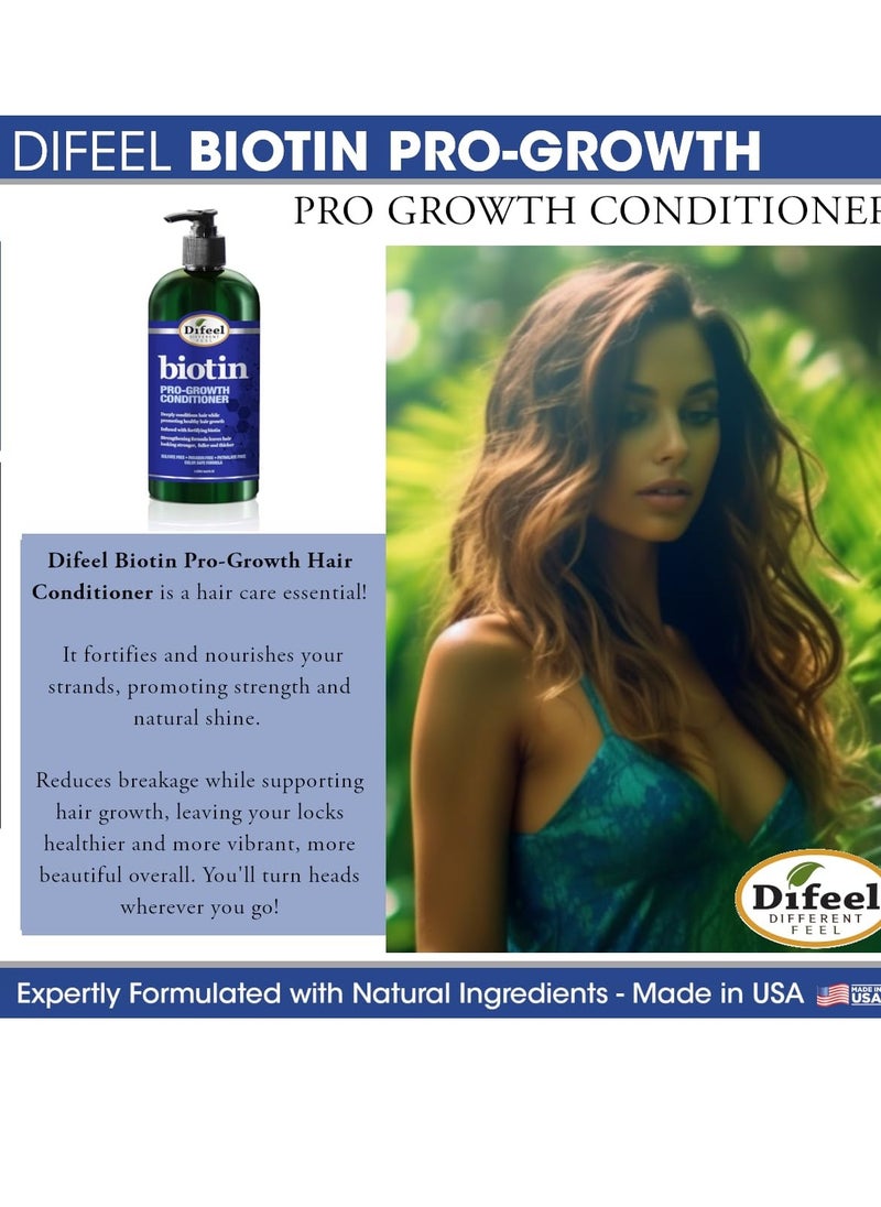 Difeel Pro-Growth Biotin Conditioner for Hair Growth 12 oz. - Conditioner for Thin Hair