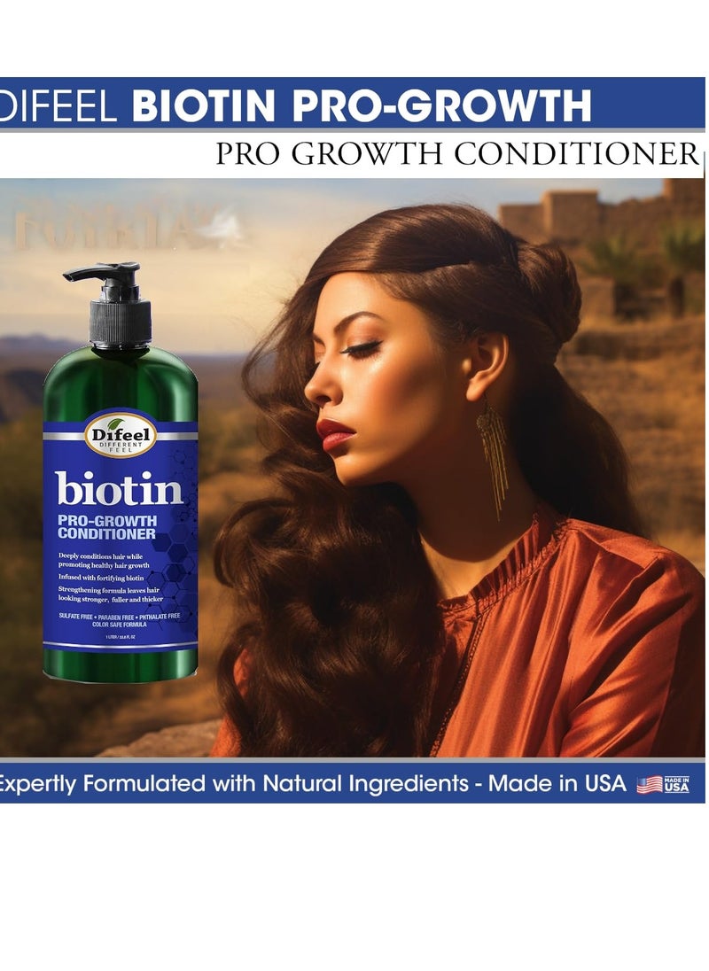 Difeel Pro-Growth Biotin Conditioner for Hair Growth 12 oz. - Conditioner for Thin Hair