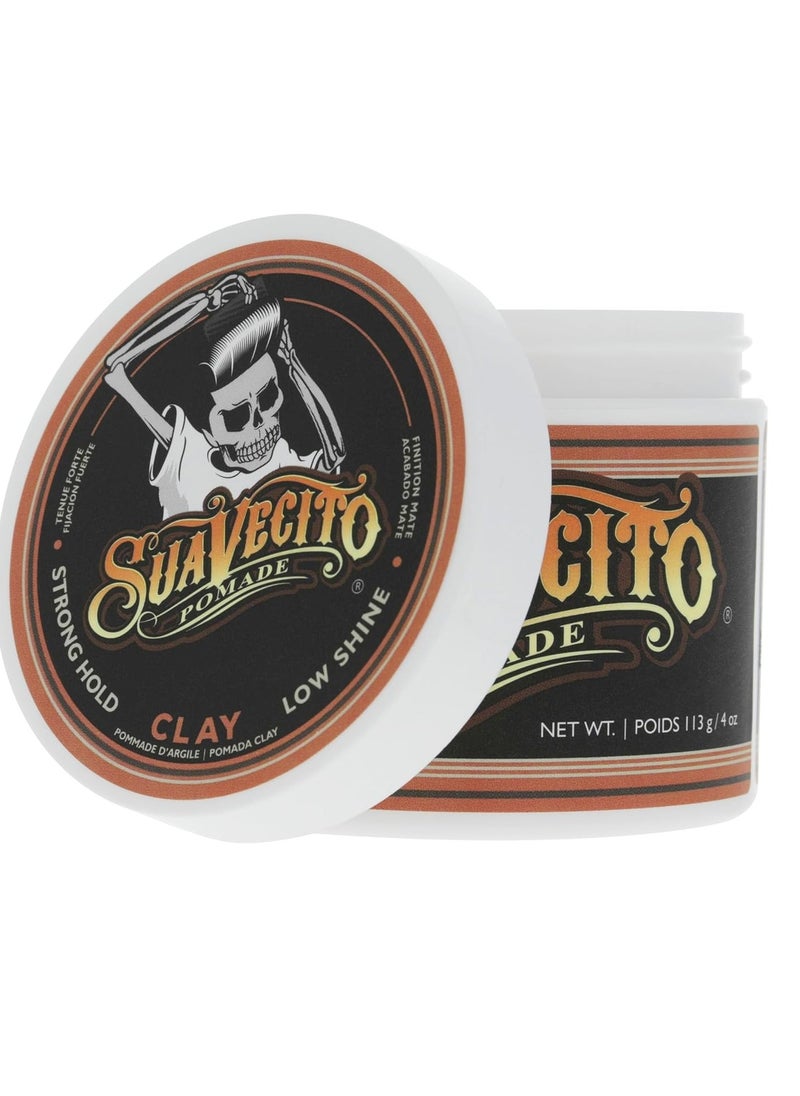 Suavecito Pomade Firme Clay - Strong Hold Hair Clay For Men - Low Shine Matte Hair Clay Pomade For Natural Texture Hairstyles