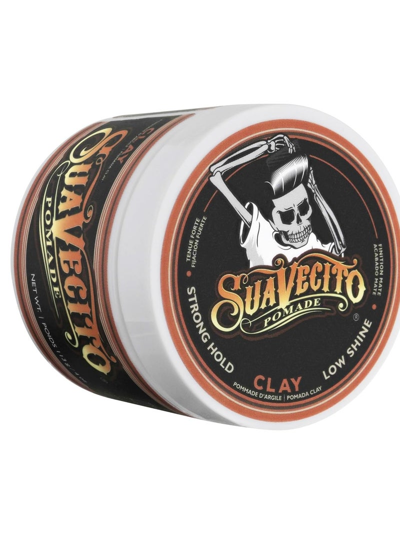 Suavecito Pomade Firme Clay - Strong Hold Hair Clay For Men - Low Shine Matte Hair Clay Pomade For Natural Texture Hairstyles