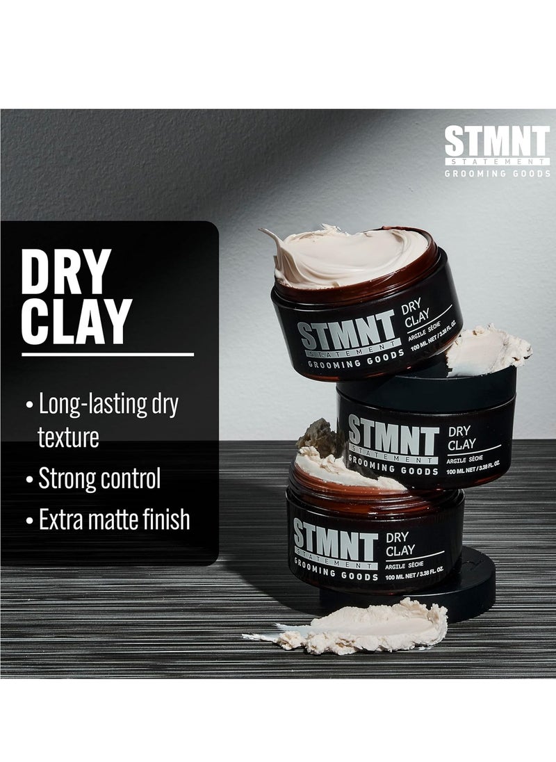 STMNT Grooming Goods Dry Clay | Extra Matte Finish | Super Strong Control | Easy to Wash Out