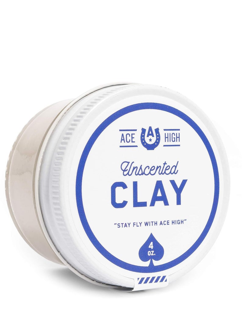 ace high Unscented Hair Clay, Strong Hold, Satin to Matte Finish, Adds Texture and Thickness, 4oz