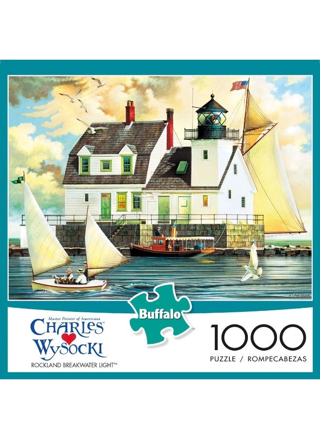 Buffalo Games Charles Wysocki Rockland Breakwater Light 1000 Piece Jigsaw Puzzle