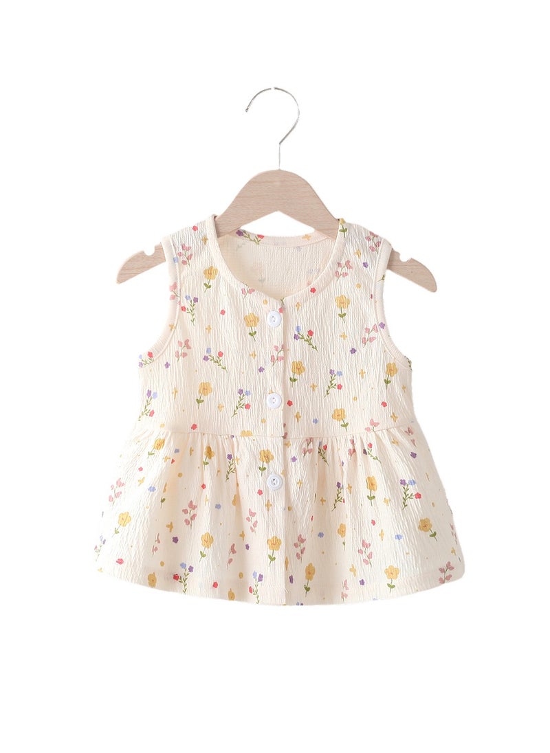 (90cm)Baby girls Summer Dress floral skirt Children's sundress Children's dress