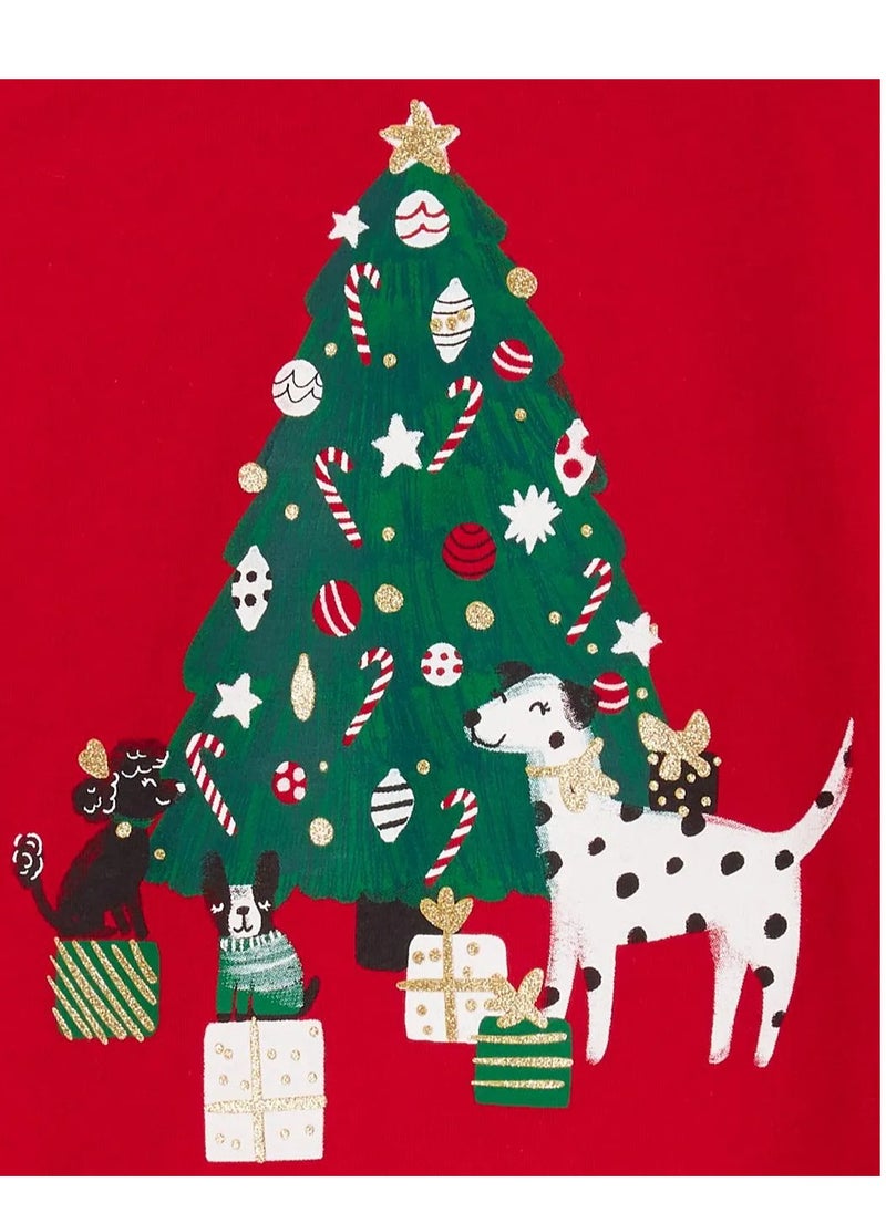 Carter's Christmas Tree Hooded Tee - Red