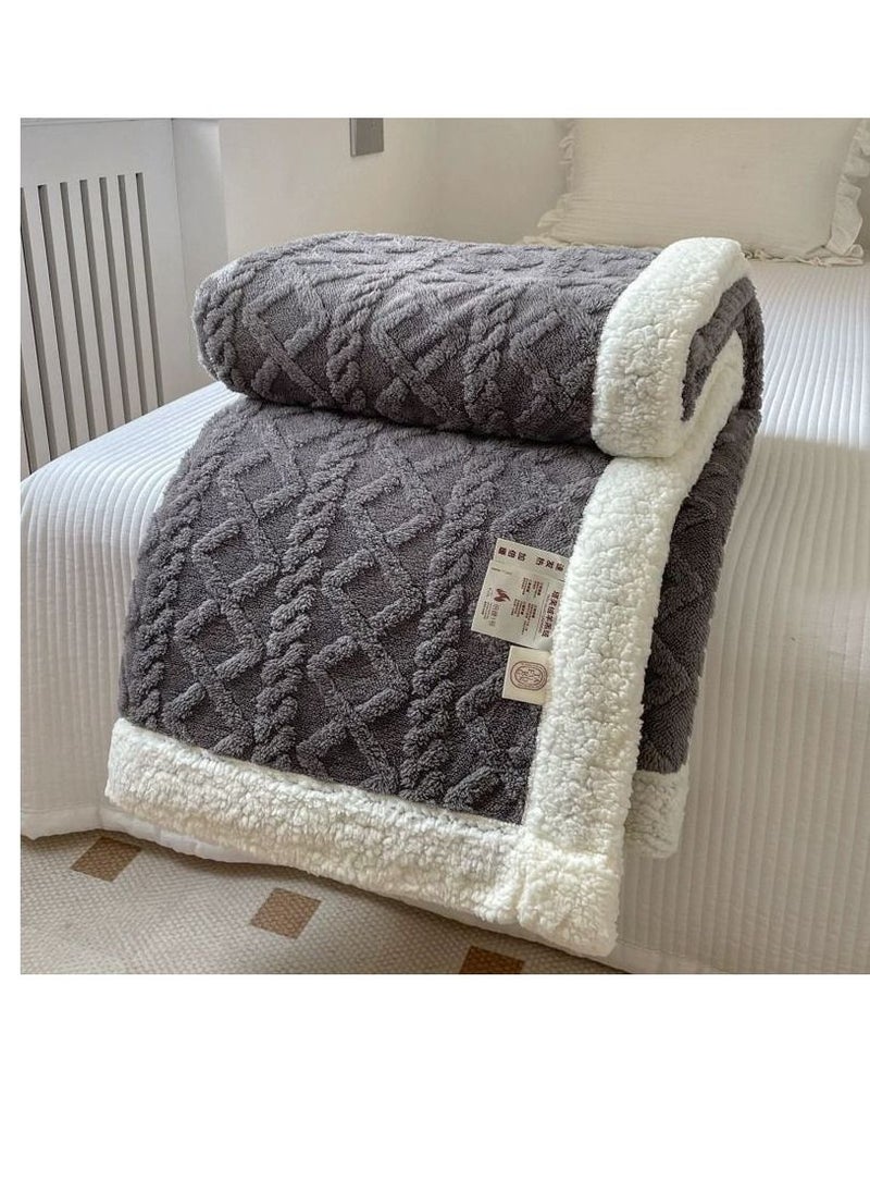 Blanket plush double-sided fluffy fuzzy soft warm reversible decorative throw for sofa bed couch and chair