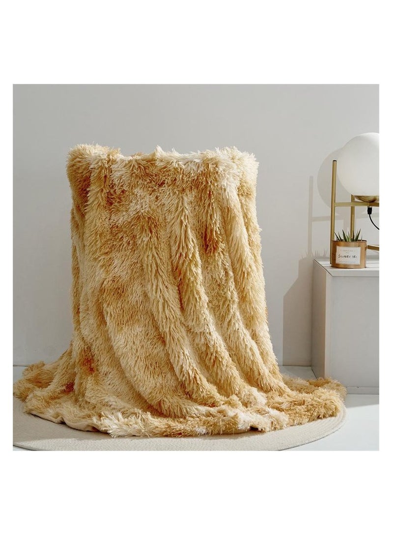 Large luxury fluffy blanket, 80x120cm soft fluffy shaggy warm home bed sofa bedspread bedding sheet throw blanket wine red