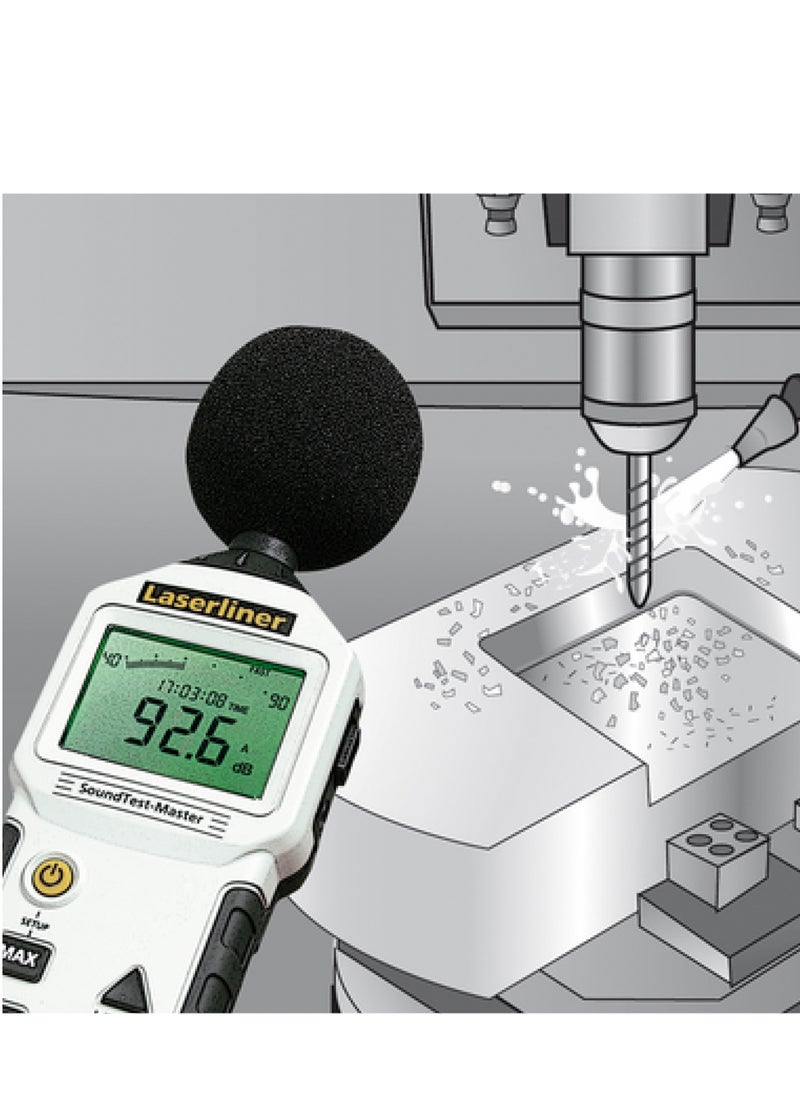 Laserliner Decibel Meter Digital Sound Level Portable SPL Meter 30dB to 130dB Hand-Held Sound Noise Tester Calibrated with LCD Backlit Display Digital Reader Meter for Home, Workshop & Industrial Use