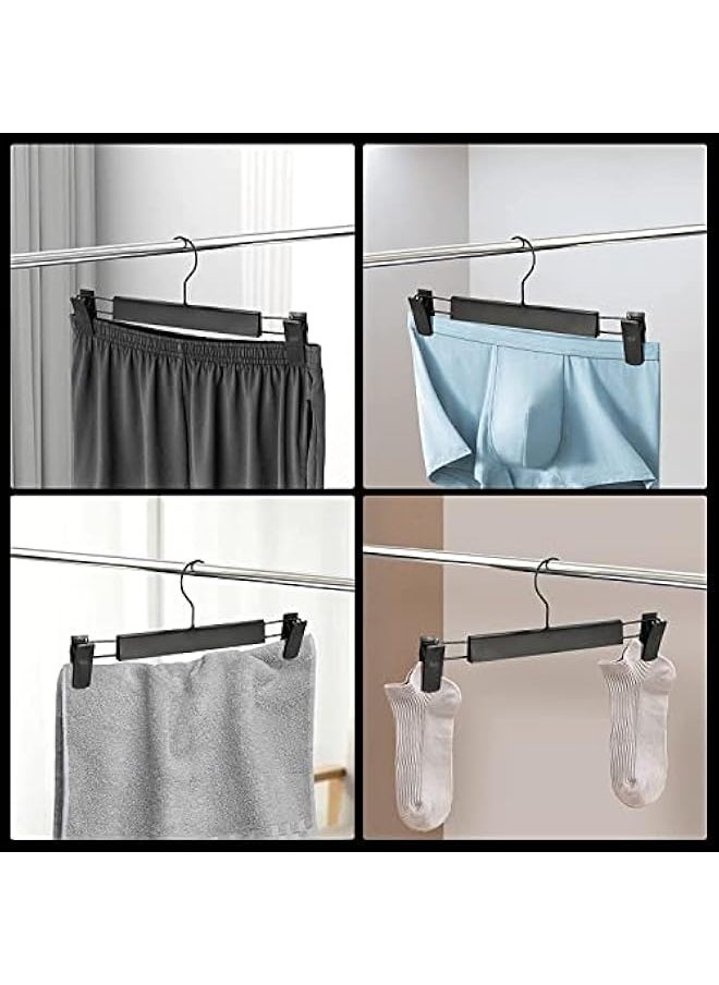 Pants Hanger with Adjustable Anti-Rust Clips for Pants, Skirts, Clothes Hanger, Hangers Clothes Black (20 Pack)