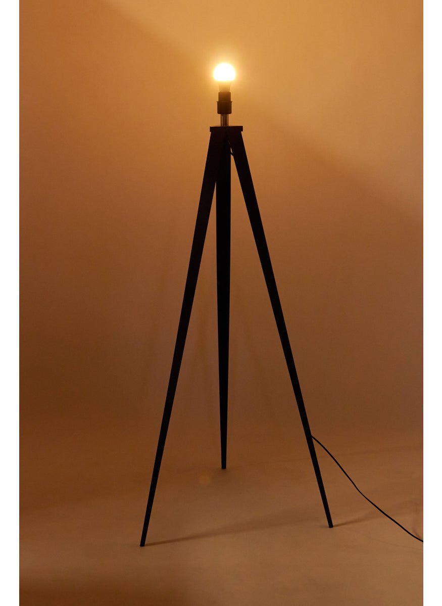 Wooden Floor Lamp Tripod, Black