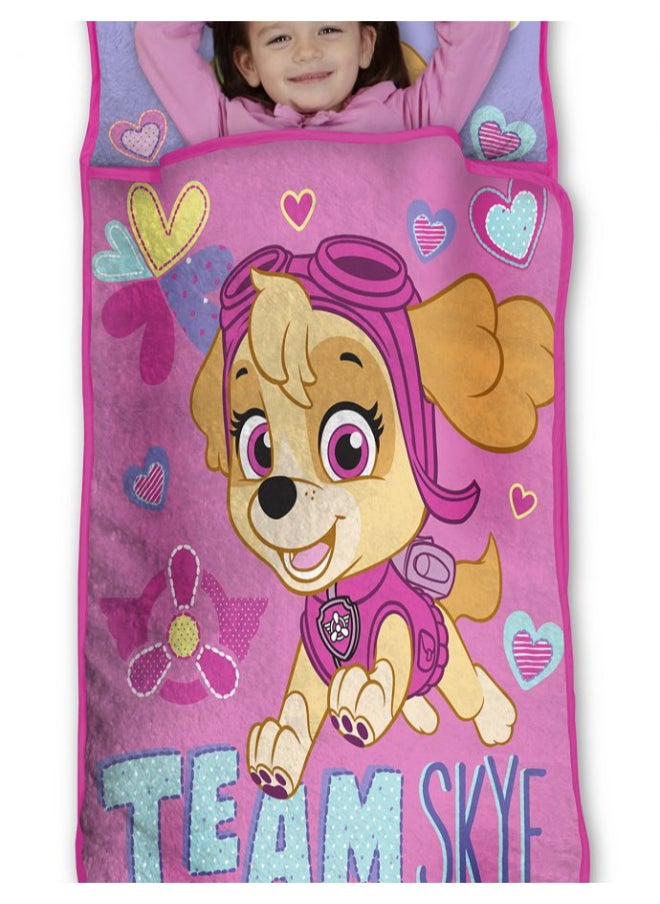 Paw Patrol Team Skye Toddler Nap Mat Set - Includes Pillow and Fleece Blanket – Great for Girls Napping During Daycare or Preschool - Fits Toddlers, Pink