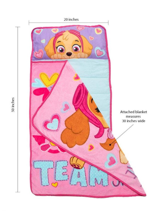 Paw Patrol Team Skye Toddler Nap Mat Set - Includes Pillow and Fleece Blanket – Great for Girls Napping During Daycare or Preschool - Fits Toddlers, Pink